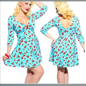 NWOT Demi Loon Pinup style Cherry dress Sz S